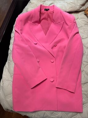 Express Double-Breasted Hot Pink Blazer